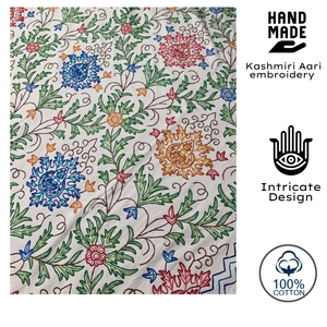 Cubrecama de Tamaño Queen de Algodón Puro y Suave con Bordado a Mano con Hilo de Lana Pura de Cachemira, Duradero y Ecológico para el Hogar y Hoteles - Product Image 2