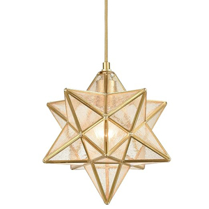 Luminaire suspendu étoile moderne en fer, écologique, à fixation au plafond, pour salon, décoration intérieure, finition or brillant - Product Image 1