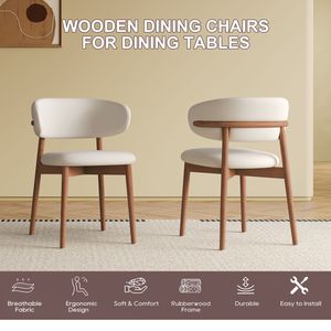 Set di 2 Sedie da Pranzo in Legno Stile Mid-Century Moderno, Eleganti e Comode per Cucina, Sala da Pranzo e Soggiorno - Product Image 3