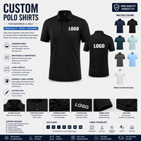 Camisas Polo de Golf Negras Lisas Personalizadas al por Mayor de Alta Calidad con Logotipo Bordado Personalizado para Hombre, Uniformes de Trabajo Personalizados para Empresas