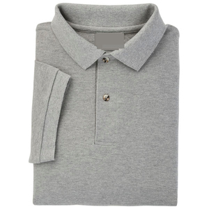 เสื้อโปโลแขนสั้นผู้ชาย ผ้าฝ้าย 100% ทรงปกติ สวมใส่สบาย สีพื้น ย้อมสีเรียบ - Product Image 1
