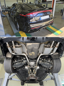 Nuevo Sistema de Escape Cat-Back con Tubo en Z para KIA STINGER 3.3 (Modelo 2018+) Instalación con Herrajes / MAINTEC V4 (Tubo en Z) Acero Inoxidable 304 - Product Image 2