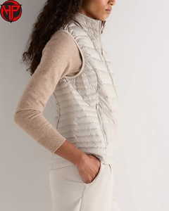 Gilet matelassé pour femme, sans manches, à fermeture éclair, col montant, coupe-vent, couleur unie, style décontracté, gilet bouffant - Product Image 3
