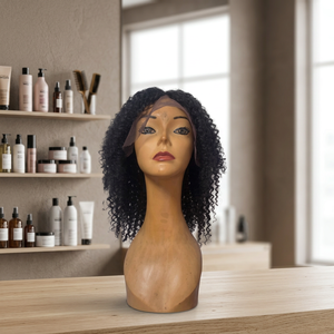 Full Lace Wig <b>Medium</b> Length Natural Black Peruvian Virgin Hair Swiss Lace Base With Baby Hair Transparent Lace Average Size - Product Image 1