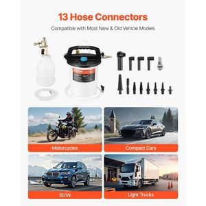 Kit complet de purge de liquide de frein 3L avec bouteille de remplissage par siphon 1L et 13 connecteurs de tuyaux pour une réparation efficace des freins - Product Image 4