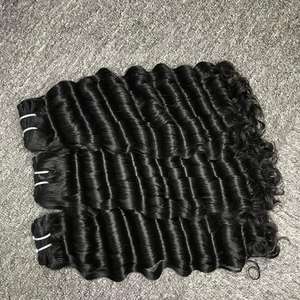 Venta al por mayor de extensiones de cabello Remy de alta calidad suelta onda profunda trenzado preestiramiento trama de cabello humano crudo vietnamita mezcla de cabello - Product Image 2