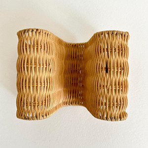 Porte-revues en rotin tressé, forme ondulée, pour organiser le bureau et ranger les magazines - Product Image 6