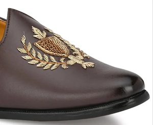 Chaussures de cérémonie pour hommes, style indien traditionnel, broderie, Neob Ventures, pour mariage et fêtes Nagra. - Product Image 4