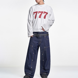 Camiseta Deportiva Morada de Malla con Número 92, Cuello en V, Manga Corta, Estilo Crop Top Oversize para Hombre - Product Image 4