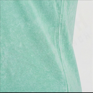 T-shirt décontracté pour femme, vert menthe, col rond, manches courtes, avec poche, 100 % coton jersey, style printemps-été - Product Image 5