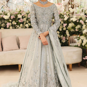 Vestido de Novia Bordado Largo hasta el Suelo al por Mayor para Mujer, Estilo Indio Pakistaní, Patrón Sólido, para Ocasiones Formales, Boutique de Bodas - Product Image 4