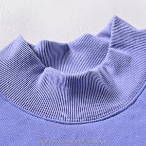Sudadera de cuello alto bordada de algodón 100% con hombros caídos y estilo oversized, personalizada OEM, para hombre - Product Image 3