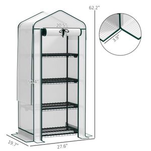 Mini Serra Portatile Moderna con Telaio in Alluminio, Policarbonato e Polietilene per la Crescita delle Piante, Caratteristiche in PVC e Acciaio - Product Image 3
