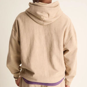 Sweat à capuche style color-block en molleton épais, coupe oversize à épaules tombantes, impression personnalisée pour homme - Product Image 6