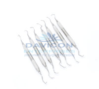 Ensemble de curettes dentaires Gracey de 7 pièces, certifiées CE, en acier inoxydable de classe I, instruments de détartrage parodontal et de planification radiculaire