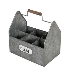 Metal Wine Bottle Holder Rectangular Industrial Kitchen <b>Storage</b> <b>Rack</b> With Wooden Handle Rust Resistant Single Tier - Product Image 2