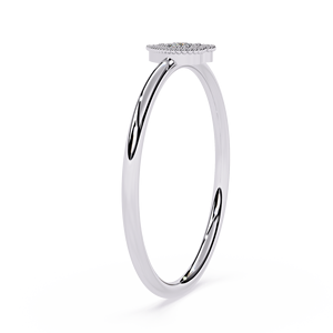 Anillo de Compromiso con Diamante Corte Corazón, Oro Blanco, Engaste Pavé, Estilo Romántico, Certificado GIA, Joyería para Mujer - Product Image 3