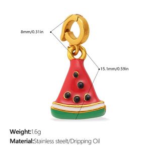 Joyas de playa de acero inoxidable con dijes de esmalte de cuento de hadas, colgantes de bikini de hongos Kawaii para chicas Y2K - Product Image 5