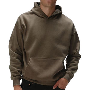 Sweat à capuche lourd de qualité supérieure pour homme, coupe classique, avec logo personnalisé brodé sur le devant, doublure en coton, polyester, élasthanne et laine - Product Image 5