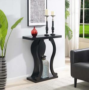 โต๊ะคอนโซลเหล็กสีดำ ดีไซน์ขาโค้ง โมเดิร์น เหมาะสำหรับห้องนั่งเล่น ทางเข้าบ้าน เฟอร์นิเจอร์สำหรับพื้นที่ขนาดเล็ก ใช้เป็นชั้นวางของ - Product Image 6