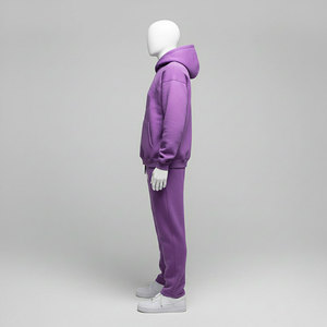 Ensemble survêtement homme personnalisé de haute qualité, 100% coton épais 500 GSM, sweat à capuche à épaules tombantes double couche et pantalon de survêtement - Product Image 4