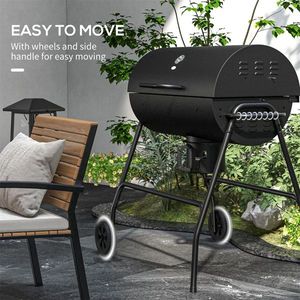 Wheeled Barrel Charcoal <b>BBQ</b> Grill - Product Image 1