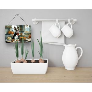 New Boston Terrier Fall <b>Kitchen</b> Pumpkins Aluminum Metal <b>Sign</b> 8HX12W Multicolor Door Hanging Prints for Home Decor for Wall - Product Image 3