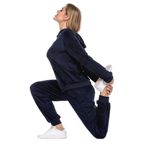Ensemble de survêtement en velours uni écologique personnalisé pour femmes, manches longues, vêtements d'hiver en coton, OEM ODM, costumes en velours décontractés - Product Image 5