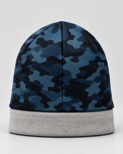 Bonnet d'hiver OEM en tricot jacquard, motif camouflage vintage à carreaux, broderie 3D, logo personnalisé, 100% acrylique, couleur personnalisée, plage - Product Image 5
