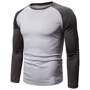 Camisetas de manga larga de punto liso de ajuste ajustado para hombre, talla grande, para gimnasio, para adultos, ropa deportiva de compresión de ajuste ajustado con cuello redondo - Product Image 5