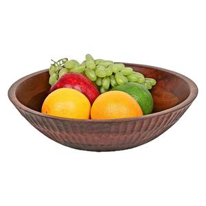 ชามไม้แกะสลักลายด้วยมือ ชามไม้มะม่วงสำหรับเสิร์ฟอาหาร สลัด พาสต้า ซีเรียล ข้าวโพดคั่ว ชามตกแต่งบนเคาน์เตอร์ครัว - Product Image 2