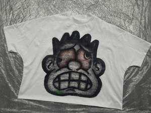 Customized <b>White</b> Men's Short Sleeve O-Neck Cotton T-Shirt With Bold Logo Print Casual Streetwear Jersey <b>Tee</b> - Product Image 3