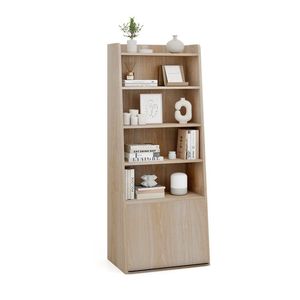 Libreria a 6 Ripiani Autoportante con 2 Mensole Regolabili e Porta a Ribalta per Casa, Ufficio o Aula - Product Image 1