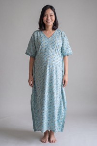Wholesale Hand Block Printed Maternity Kaftan Gown Cotton Pregnancy Dress <b>Gift</b> <b>for</b> <b>Her</b> - Product Image 1