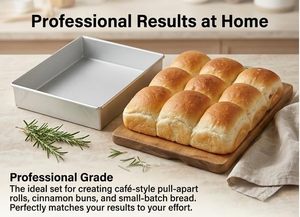 Aluminium Coated Bread Mould Baking <b>Cake</b> Brownie Silver Square Baking Tray Pan 12 X <b>10</b> X 2.5 <b>Inch</b> Heavy Duty Oven Safe - Product Image 3