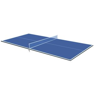 Mesa de Ping Pong Plegable y Portátil de 8 pies, Tamaño Mediano, Color Azul, para Juegos en Interiores - Product Image 1