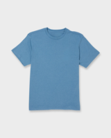 T-shirt classique en coton bleu pour hommes, doux, respirant, à manches courtes, décontracté, confortable, basique, à col rond, pour tous les jours