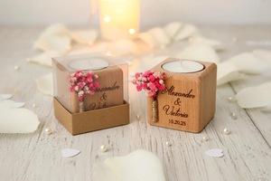 Wood Tea Light Holder <b>Set</b> Round Handmade <b>Candle</b> Holder for Home Decoration - Product Image 4