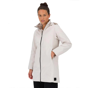 Women's Long Hooded Waterproof <b>Jacket</b> Full Sleeve Polyester Wadding Winter Coat Minimalist Style Solid Color Zipper Closure - Product Image 1