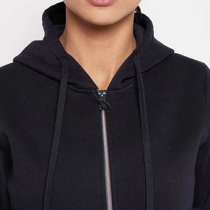 <b>Women</b> Solid Color Hooded Tracksuit Set With Red <b>White</b> Trim Full Length Zipper Casual Wear Autumn Outfit - Product Image 6