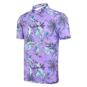 Camiseta de Golf Personalizada para Hombre, Cuello en V, Tejida, Impresión Digital, Secado Rápido y Ecológica, Manga Corta, Estilo Deportivo y Casual Elegante - Product Image 1
