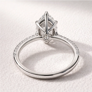 Anillos de plata al por mayor con corte de pera para mujer, anillos de plata S925 para boda y compromiso para mujer - Product Image 6