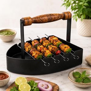 Grille de cuisson portable pour barbecue au charbon de bois, support pour brochettes de kebab, plateau de cuisson pour viande, pour camping en extérieur - Product Image 1