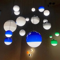 Lampu Gantung Kaca Patri Minimalis Nordik Gaya Krim Modern Kreatif Baru untuk Kamar Tidur, Ruang Makan, dan Meja Bar