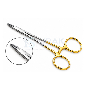Porte-aiguille médical dentaire en carbure de tungstène (TC) Derf, 15 cm, dentelé, demi-or, instruments chirurgicaux de suture par Ijrak Surgical - Product Image 1