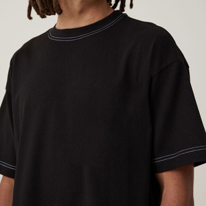 Camisetas de Hombre de Algodón Grueso con Costuras en Contraste, de Moda, Buena Calidad, Precio Bajo, Talla Grande - Product Image 3