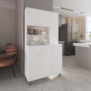 Armadio Dispensa Tigard Bianco con 1 Ripiano e 1 Cassetto per Uso in Cucina - Product Image 1