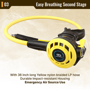 Aropec Altair Diving Regulator PVC Adjustable Durable Nylon Braided Hose Octopus Compact Lightweight Diving Equipment for diving - Product Image 3