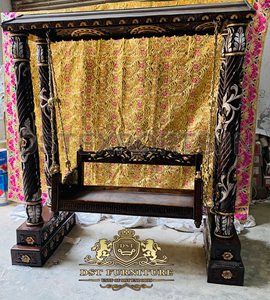 ชิงช้าไม้ตกแต่งบ้านสไตล์อินเดีย รุ่นมาฮาราจา สำหรับใช้ภายในบ้าน ทำจากไม้สักอินเดีย สำหรับตกแต่งบ้านในมาเลเซีย - Product Image 2