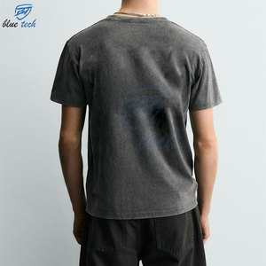 Camiseta de Manga Corta para Hombre Blue Tech, Color Gris Oscuro, con Estampado 74, Cuello Redondo, Informal, de Algodón - Product Image 6